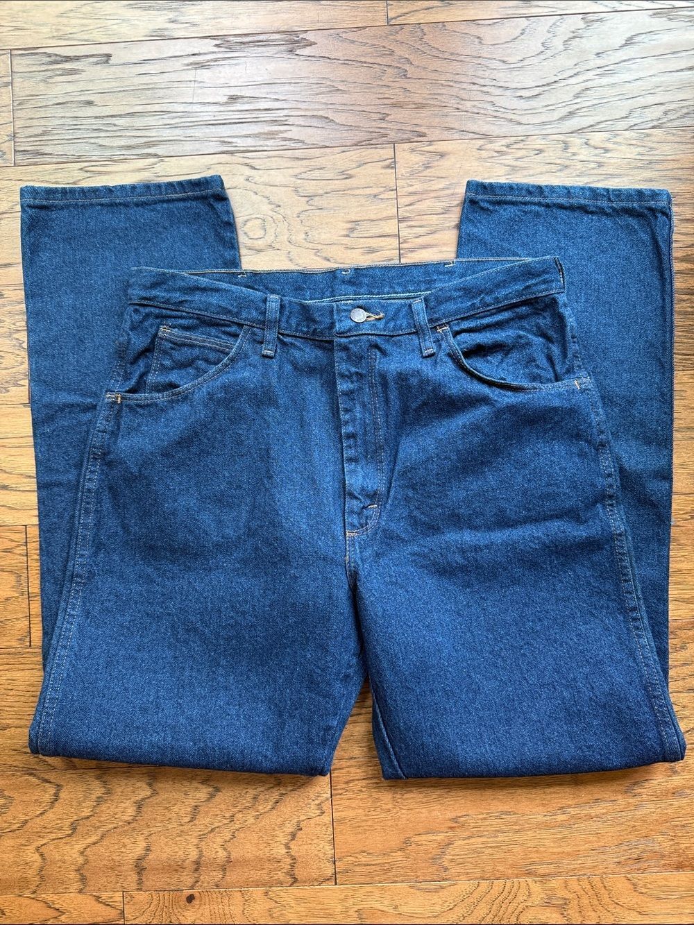 Men's Straight Fit Jeans in Dark Blue Denim